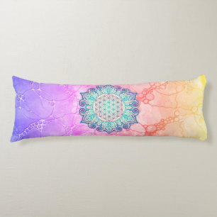 Flower Of Life - Indian Mandala 2 Body Cushion