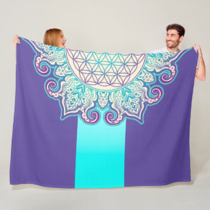 Flower Of Life - Indian Mandala 2 Fleece Blanket