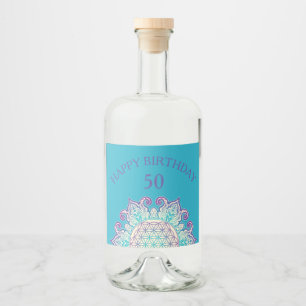 Flower Of Life - Indian Mandala 2 Liquor Bottle Label