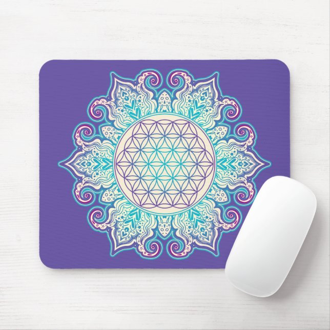 Flower Of Life - Indian Mandala 2 Mouse Pad (With Mouse)