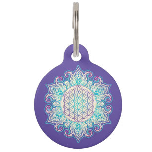 Flower Of Life - Indian Mandala 2 Pet Tag