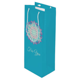 Flower Of Life - Indian Mandala 2 Wine Gift Bag