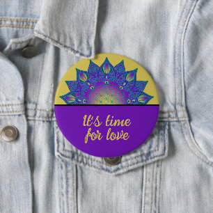 Flower Of Life - Indian Mandala 3 10 Cm Round Badge