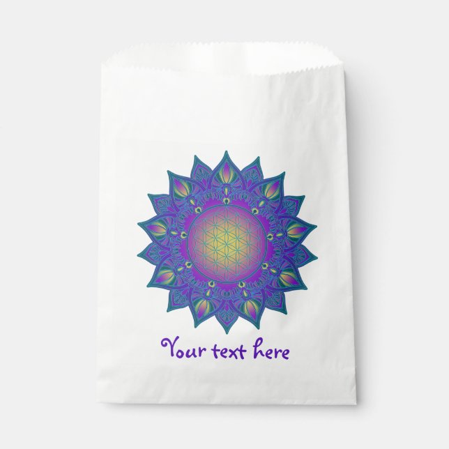 Flower Of Life - Indian Mandala 3 Favour Bag (Front)