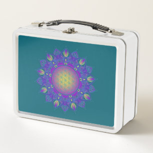 Flower Of Life - Indian Mandala 3 Metal Lunch Box