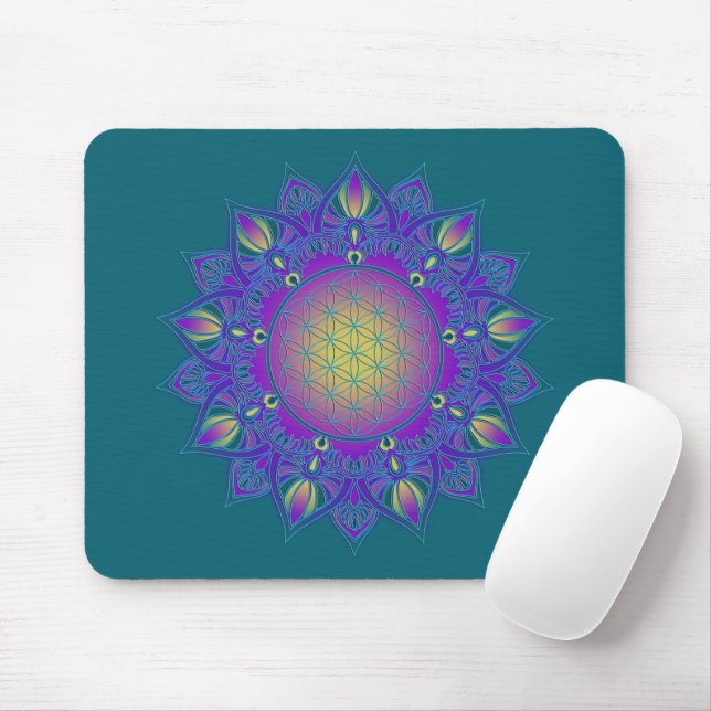 Flower Of Life - Indian Mandala 3 Mouse Pad (With Mouse)