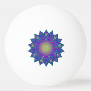 Flower Of Life - Indian Mandala 3 Ping Pong Ball