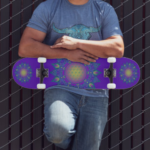 Flower Of Life - Indian Mandala 3 Skateboard