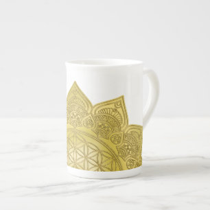 Flower Of Life - Indian Mandala 4 Bone China Mug