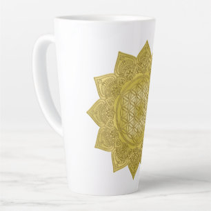 Flower Of Life - Indian Mandala 4 Latte Mug