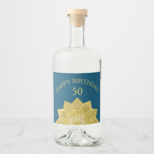 Flower Of Life - Indian Mandala 4 Liquor Bottle Label