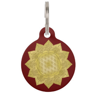 Flower Of Life - Indian Mandala 4 Pet Tag