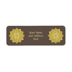 Flower Of Life - Indian Mandala 4 Return Address Label