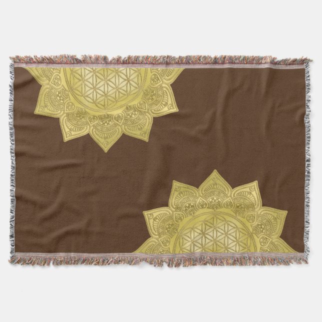 Flower Of Life - Indian Mandala 4 Throw Blanket (Front)