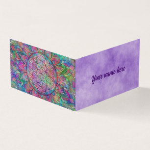 Flower Of Life - Indian Mandala 7c Business Card