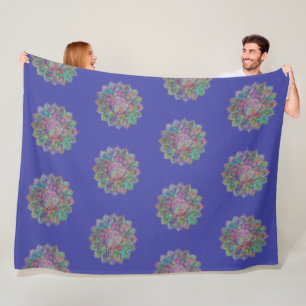 Flower Of Life - Indian Mandala 7c Fleece Blanket