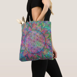 Flower Of Life - Indian Mandala 7c Tote Bag