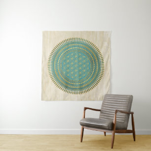 Flower Of Life - Indigenous Mandala 1 Tapestry
