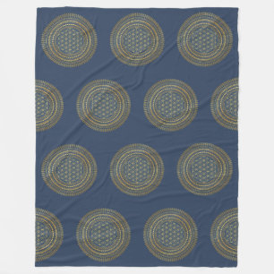 Flower Of Life - Indigenous Mandala 2 Fleece Blanket