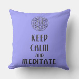 Flower of Life - KEEP CALM and MEDITATE Outdoor Cushion