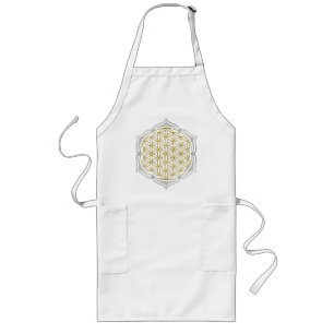 Flower Of Life - Lotus gold silver Long Apron
