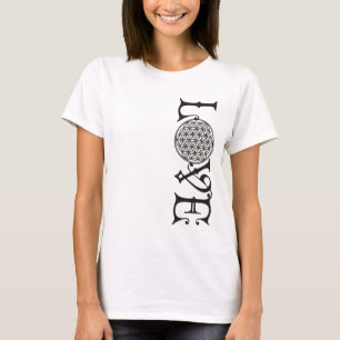 Flower Of Life - LOVE lettering tattoo black T-Shirt