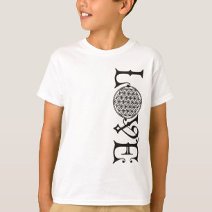 Flower Of Life - LOVE lettering tattoo black T-Shirt