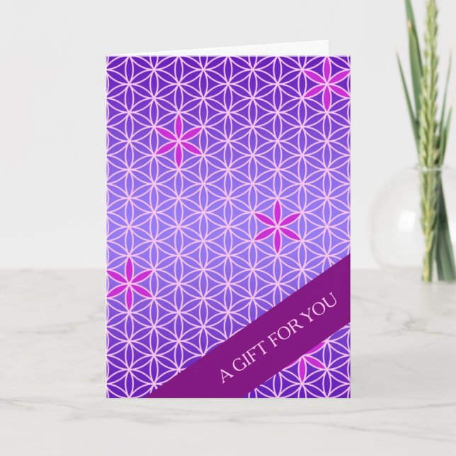 FLOWER OF LIFE - magenta pink pattern Card (Front)