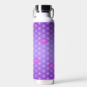FLOWER OF LIFE - magenta pink pattern Water Bottle