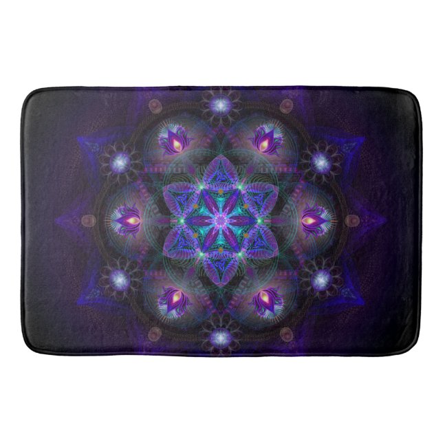 Flower Of Life Mandala Bath Mat (Front)
