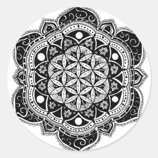 Flower of life Mandala Classic Round Sticker