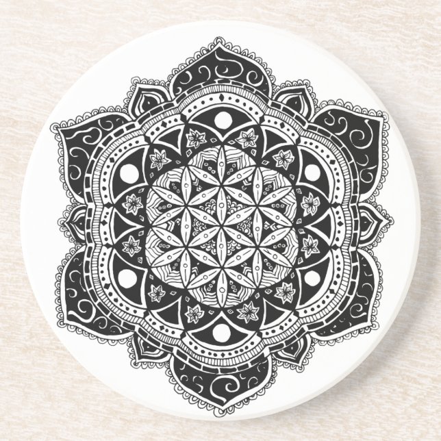 Flower of Life Mandala Coaster (Front)