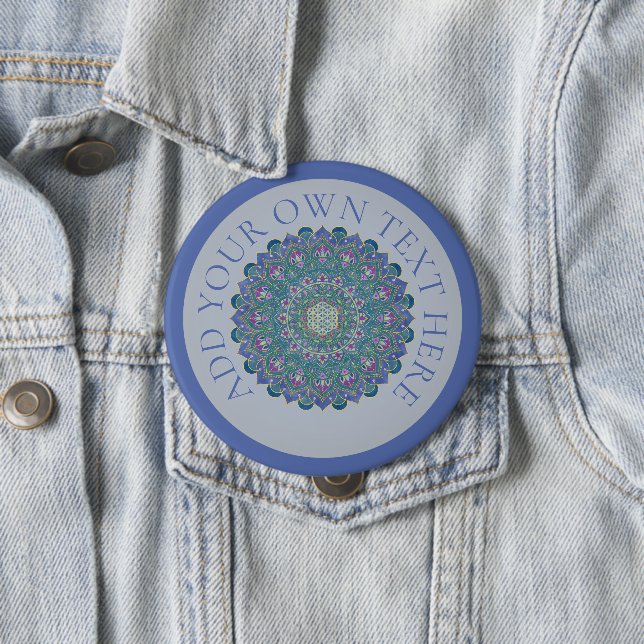 Flower Of Life - Mandala India Style 1 10 Cm Round Badge (In Situ)