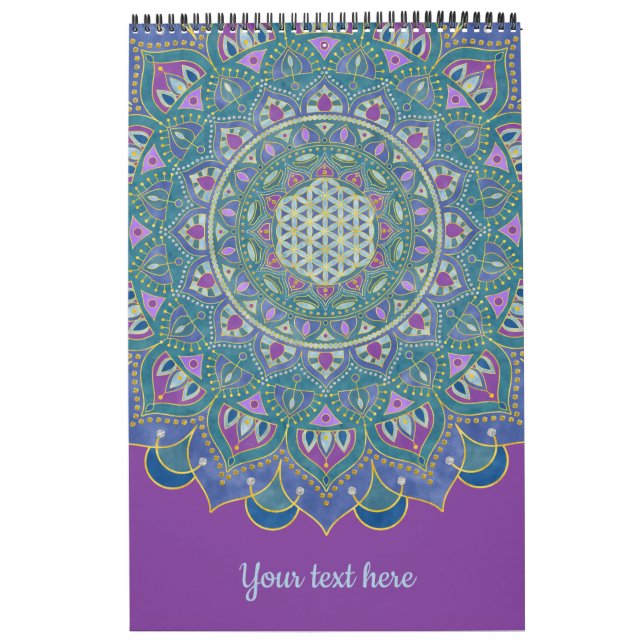 Flower Of Life - Mandala India Style 1 Calendar (Cover)