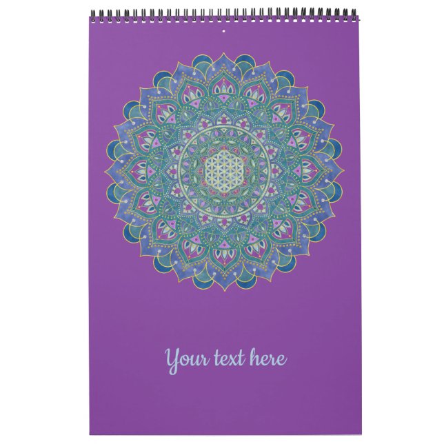 Flower Of Life - Mandala India Style 1 Calendar (Cover)