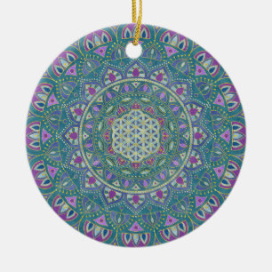 Flower Of Life - Mandala India Style 1 Ceramic Ornament