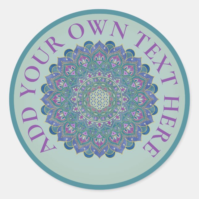 Flower Of Life - Mandala India Style 1 Classic Round Sticker (Front)