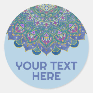 Flower Of Life - Mandala India Style 1 Classic Round Sticker