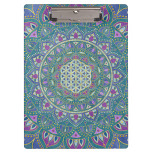 Flower Of Life - Mandala India Style 1 Clipboard