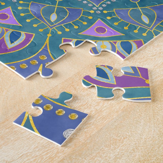 Flower Of Life - Mandala India Style 1 Jigsaw Puzzle (Side)