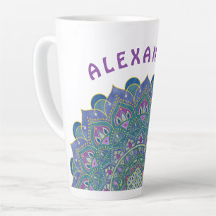 Flower Of Life - Mandala India Style 1 Latte Mug