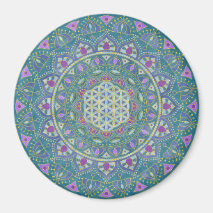 Flower Of Life - Mandala India Style 1 Magnet