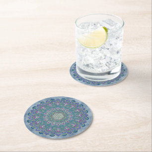 Flower Of Life - Mandala India Style 1 Round Paper Coaster