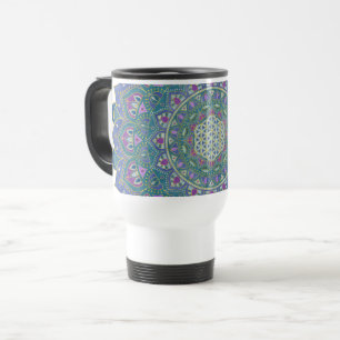 Flower Of Life - Mandala India Style 1 Travel Mug