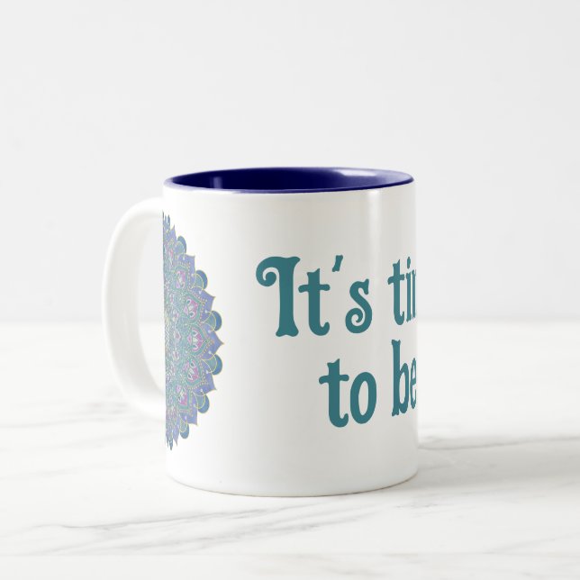 Flower Of Life - Mandala India Style 1 Two-Tone Coffee Mug (Front Left)