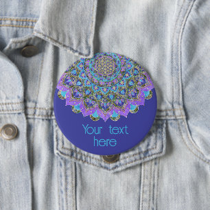 Flower Of Life - Mandala India Style 2 10 Cm Round Badge