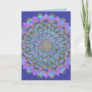 Flower Of Life - Mandala India Style 2 Card