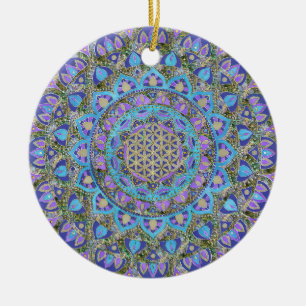 Flower Of Life - Mandala India Style 2 Ceramic Ornament
