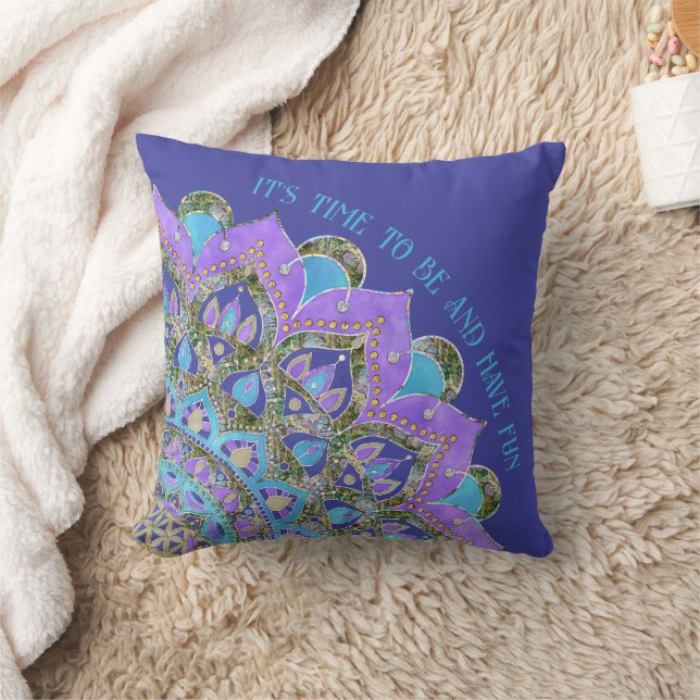 Flower Of Life - Mandala India Style 2 Cushion (Blanket)
