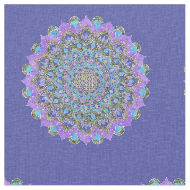 Flower Of Life - Mandala India Style 2 Fabric (Close Up)